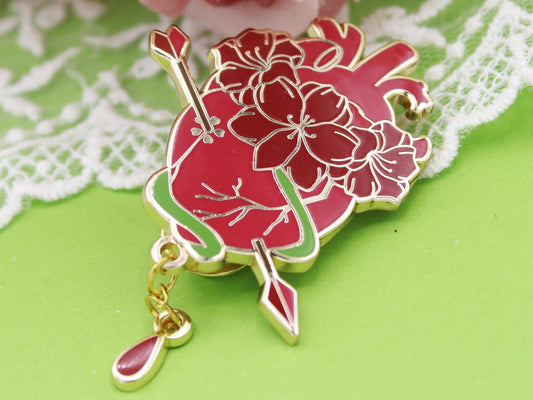 Amaryllis Heart Enamel Pin