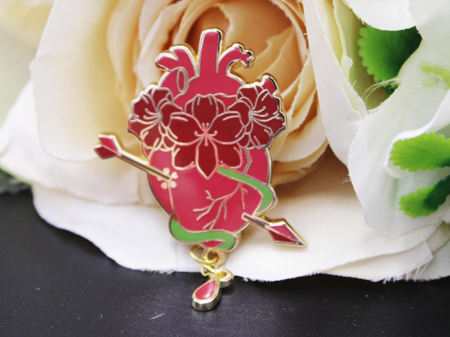 Amaryllis Heart Enamel Pin