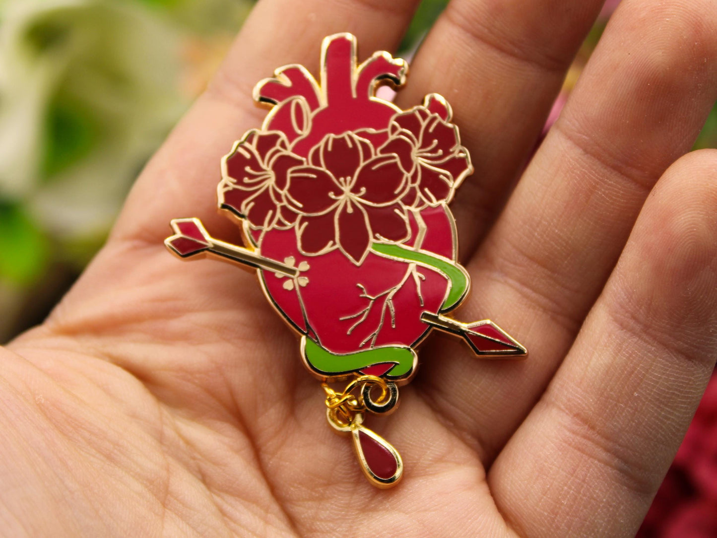 Amaryllis Heart Enamel Pin