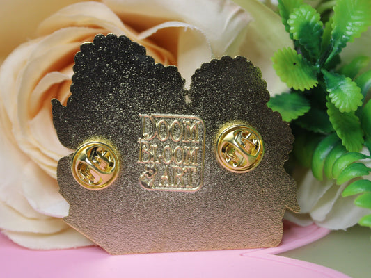 Calico Cat on Book with Puns - Hard Enamel Pin