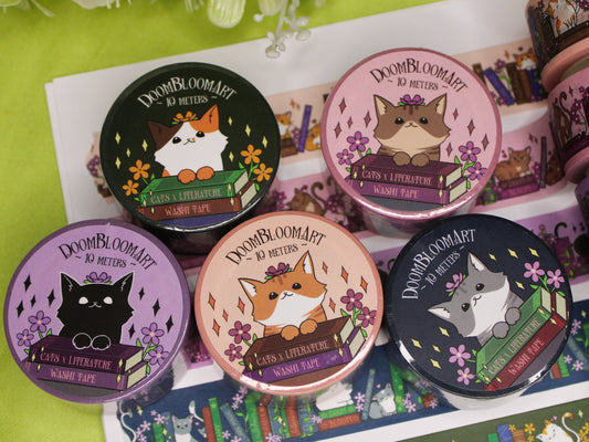 Cats and Books Washi Tape