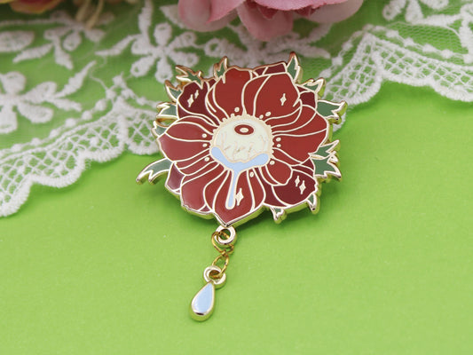 Crying Anemone Enamel Pin