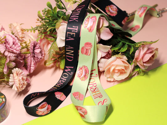 Drink Tea and Worship Satan Lanyard