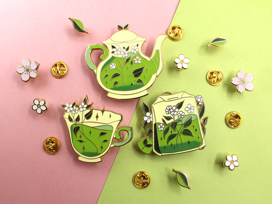 Green Leaves & Flowers Filler Pin Set