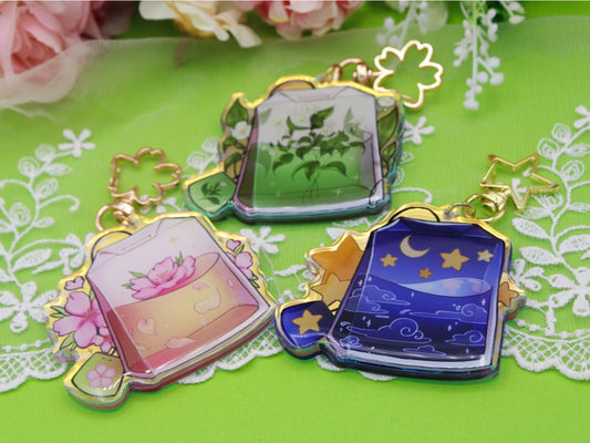Green Tea Bag Acrylic Charm