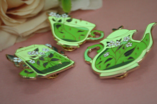 Green Tea Cup Enamel Pin