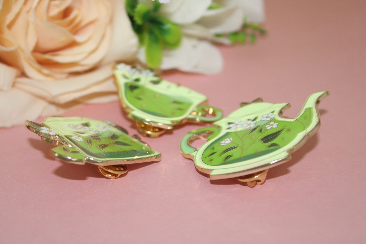 Green Tea Cup Enamel Pin