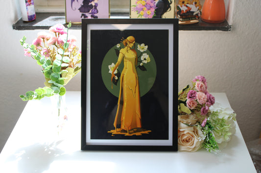 White Tea Slime Girl Print