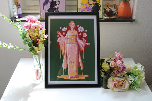 Sakura Tea Slime Girl Print
