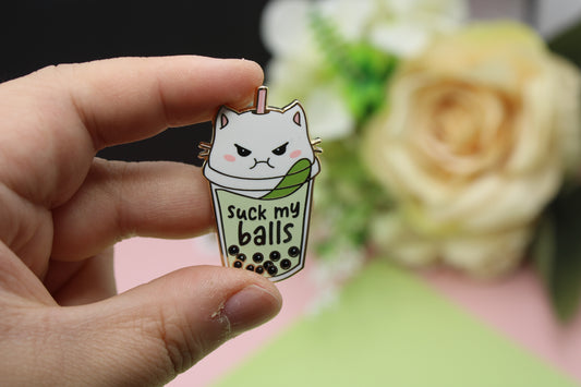 Rude Boba "Suck My Balls" - Hard Enamel Pin