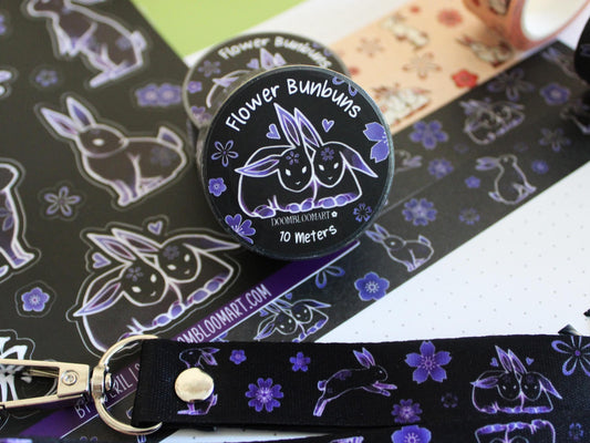Kawaii Bunny Washi Tapes - Black or Beige
