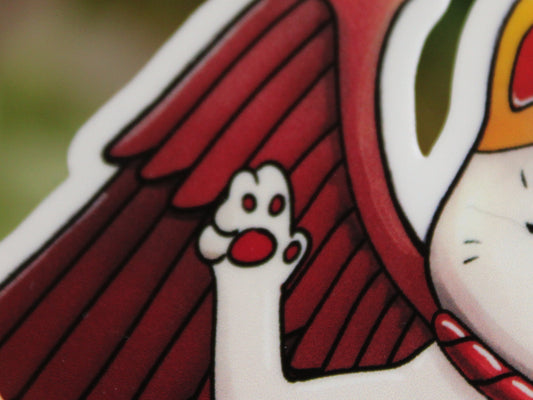 Maneki-Baphomet Matte Vinyl Sticker