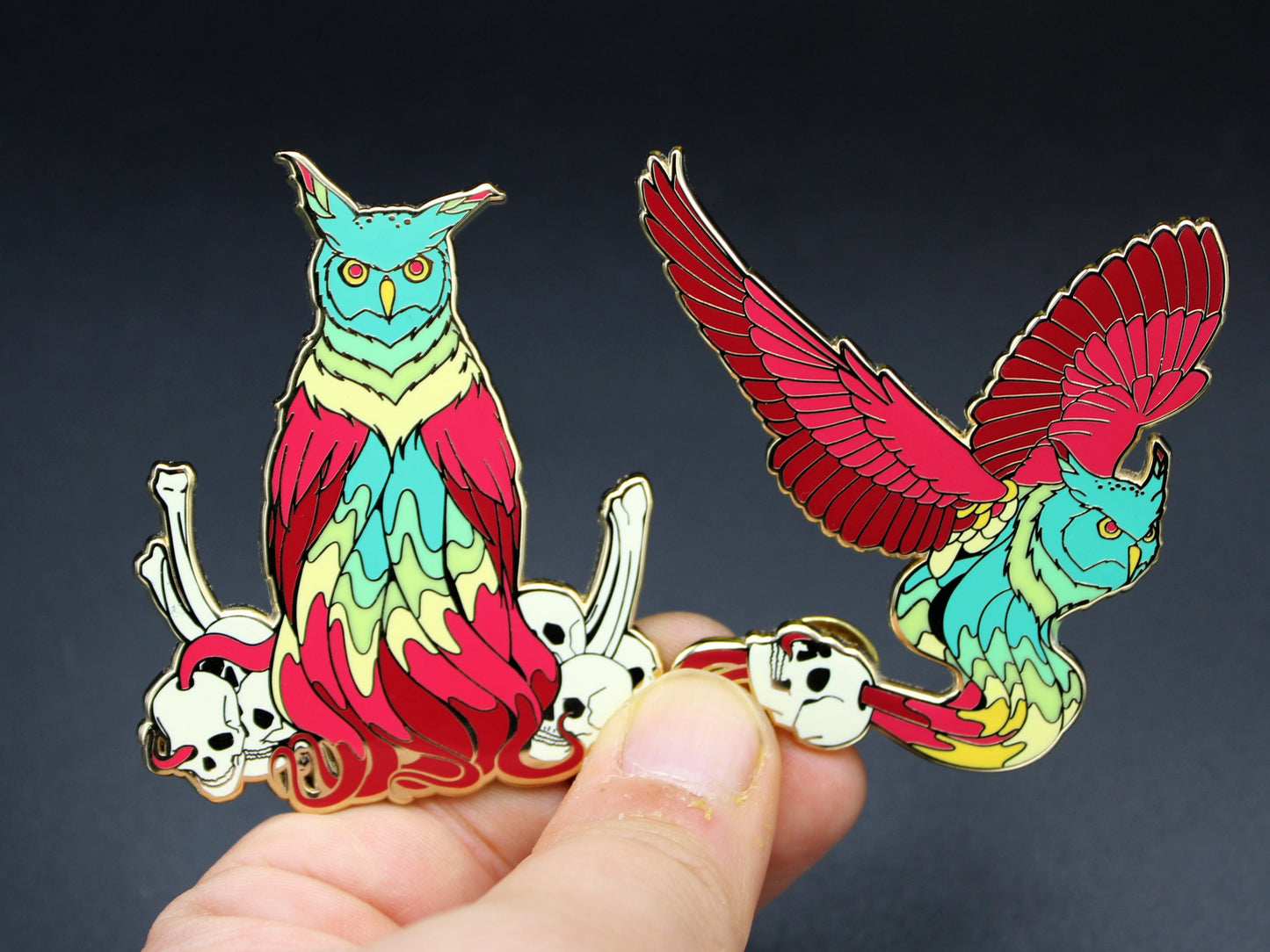 Octo Owl Enamel Pin - Two Variants