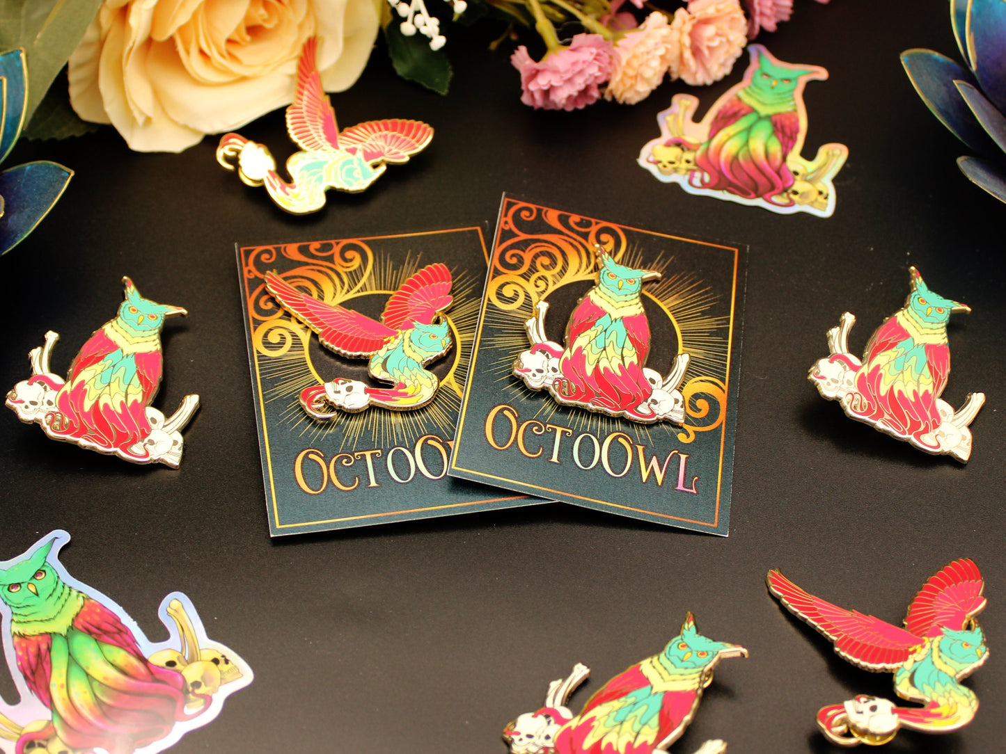 Octo Owl Enamel Pin - Two Variants