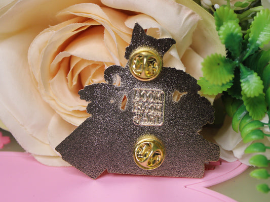 Orange Cat on Book with Puns Hard Enamel Pin