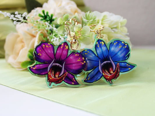 Orchids with Eyes or Teeth Acrylic Charm