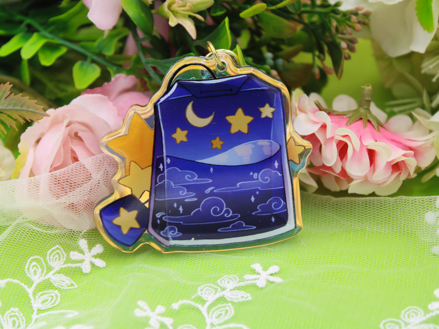 Starry Tea Bag Acrylic Charms