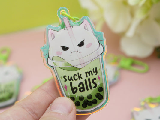 Rude Boba "Suck My Balls" Acrylic Charm