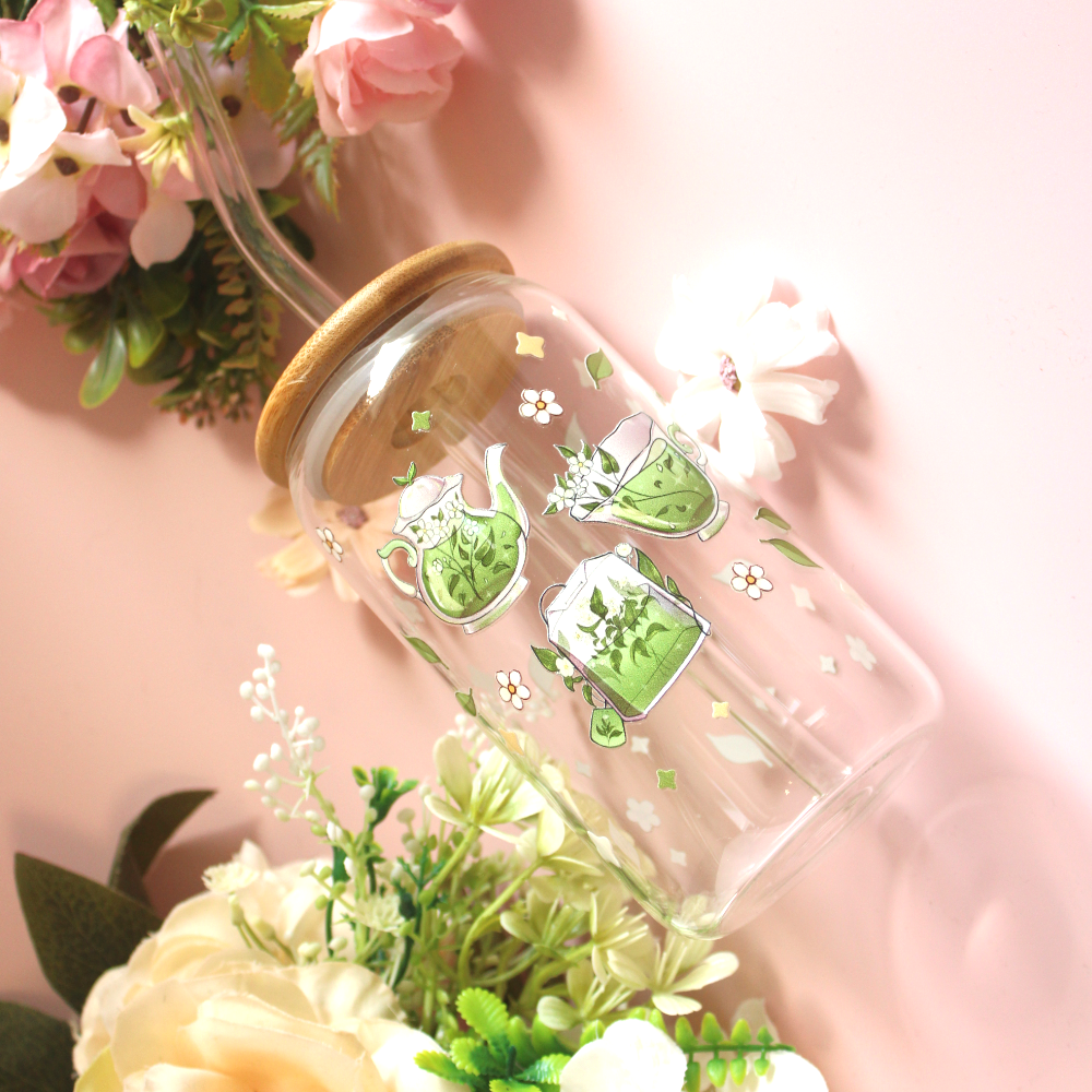 Green Tea Glass Tumbler