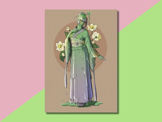 Green Tea Slime Girl Postcard