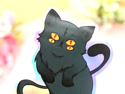 Four Eyed Cat Ghost Sticker