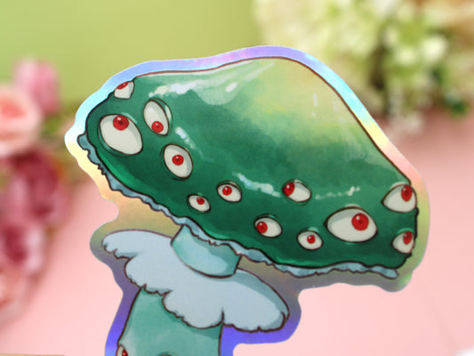Verdigris Agaric Mushroom With Eyes Sticker