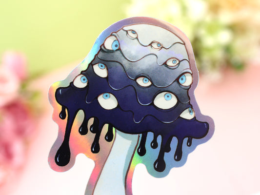 Inky Cap Mushroom With Eyes Sticker