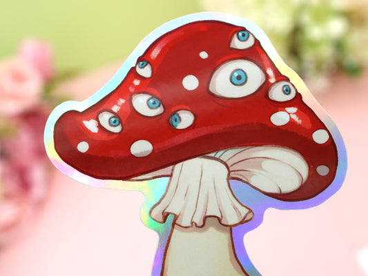 Fly Agaric Mushroom With Eyes Sticker