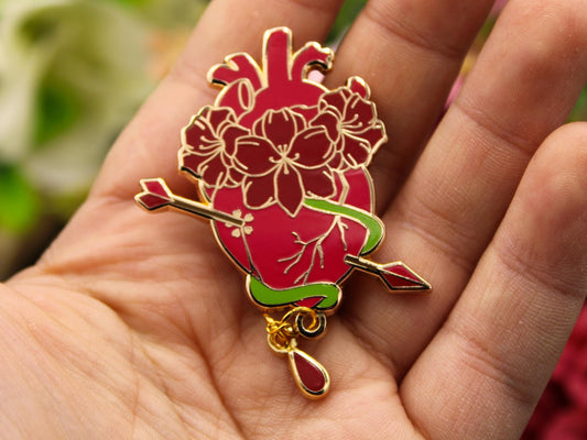 Amaryllis Heart Enamel Pin