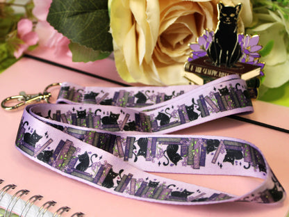 Cats and Books Lanyard (Five colorways)