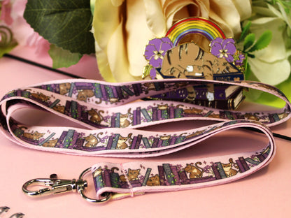 Cats and Books Lanyard (Five colorways)