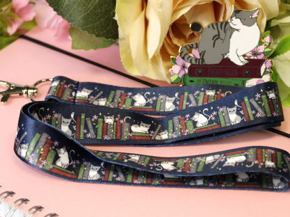 Cats and Books Lanyard (Five colorways)