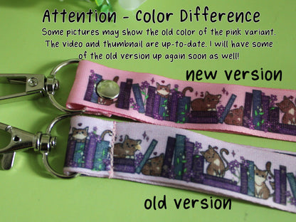 Cats and Books Lanyard (Five colorways)