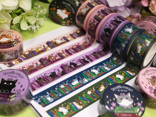 Cats and Books Washi Tape