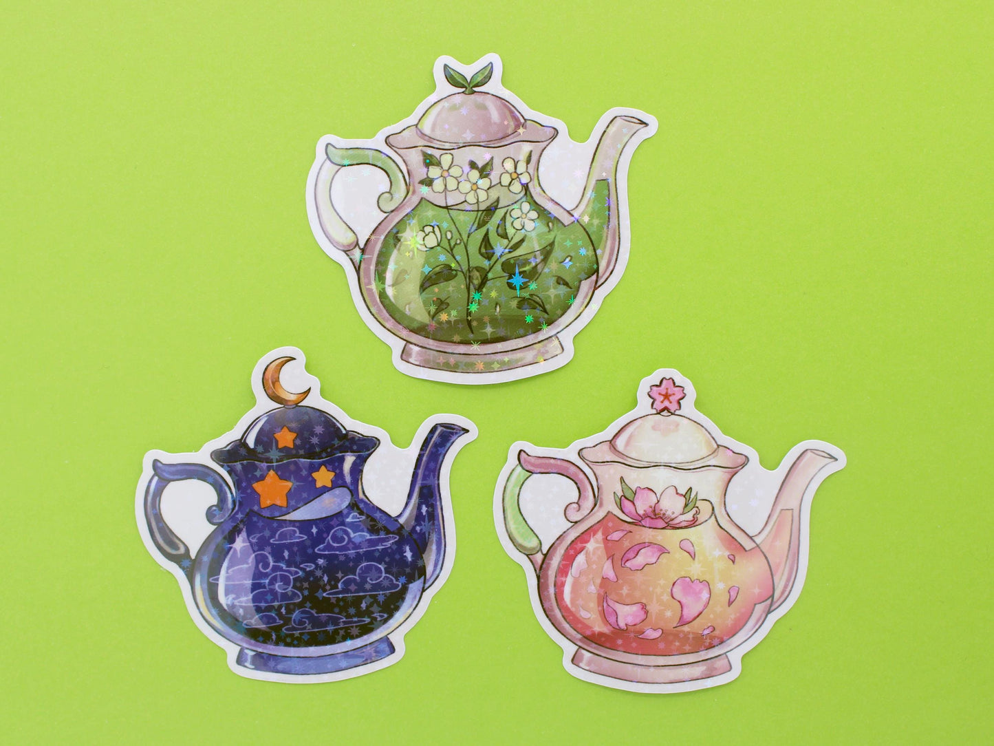 Cherry Blossom Tea Pot Stickers