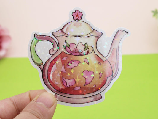 Cherry Blossom Tea Pot Stickers