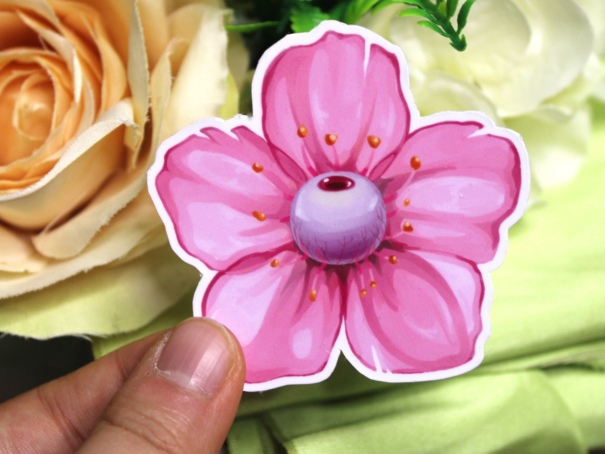 Cherry Blossom with Eye Sticker
