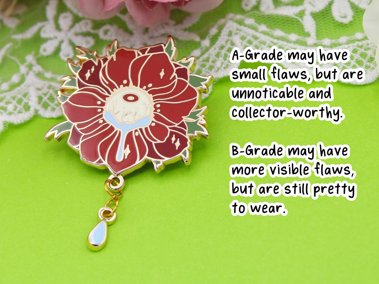 Crying Anemone Enamel Pin
