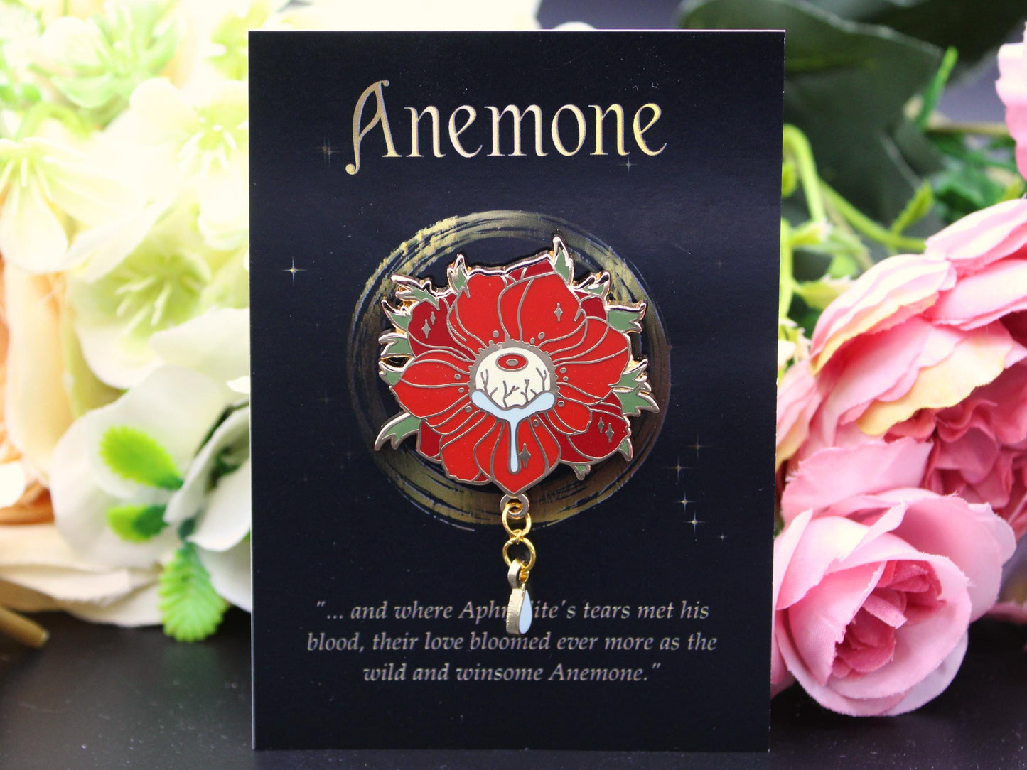 Crying Anemone Enamel Pin