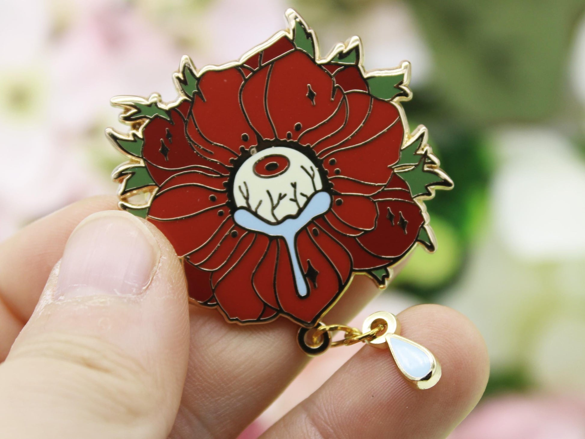 Crying Anemone Enamel Pin