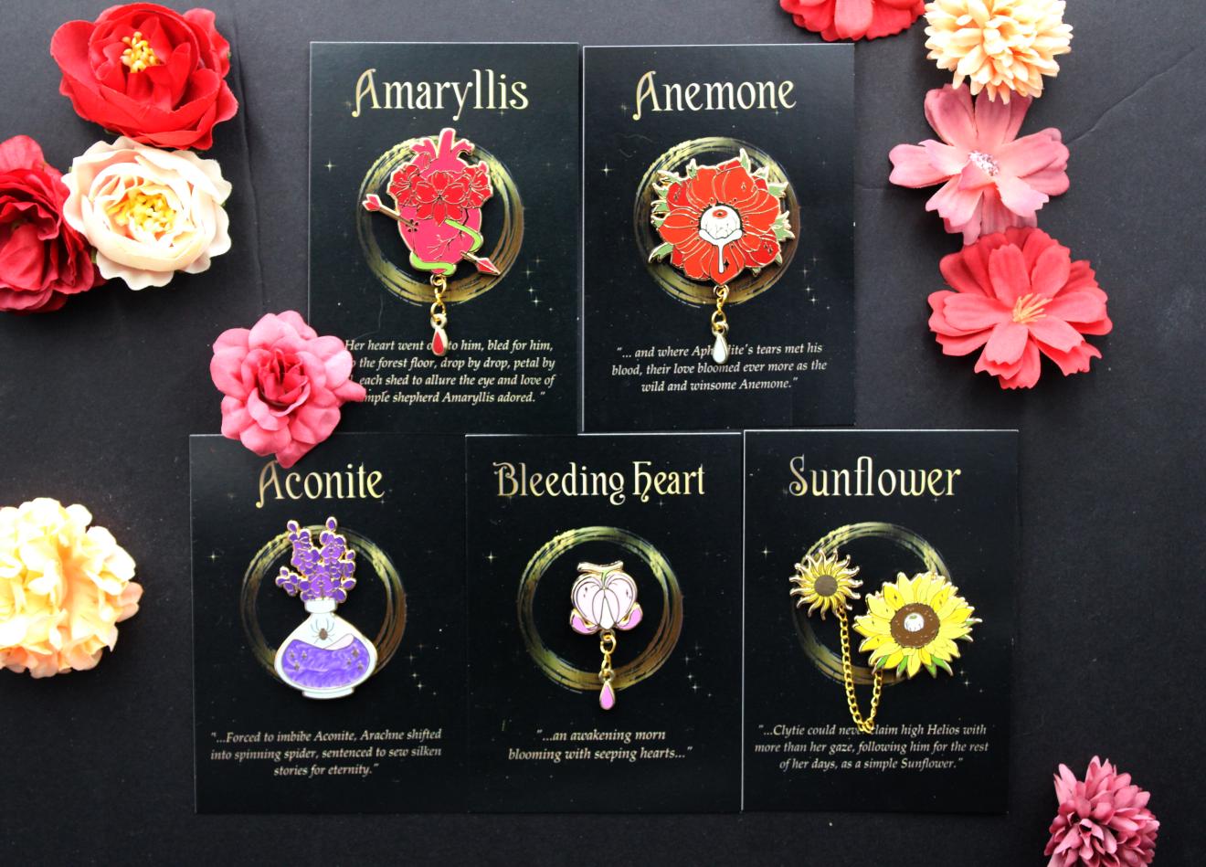 Crying Anemone Enamel Pin