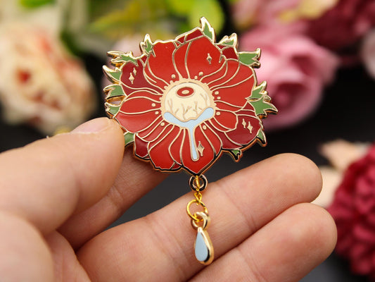 Crying Anemone Enamel Pin