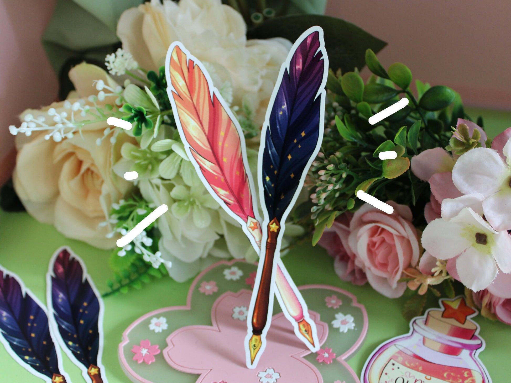Feather Quill and Ink Stickers