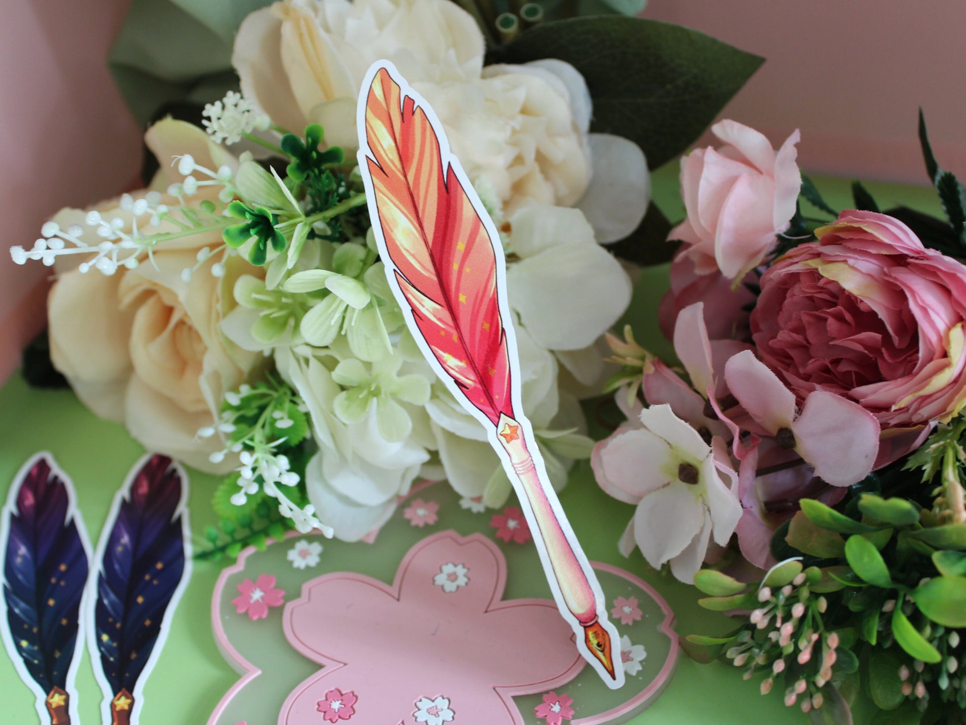 Feather Quill and Ink Stickers