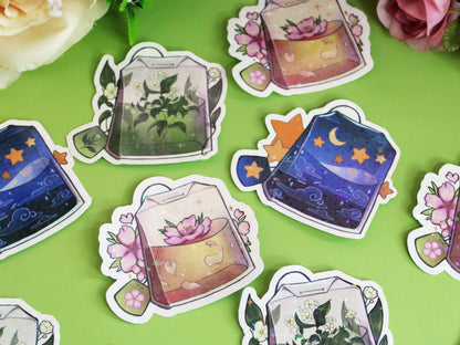 Flower Tea Bag Stickers