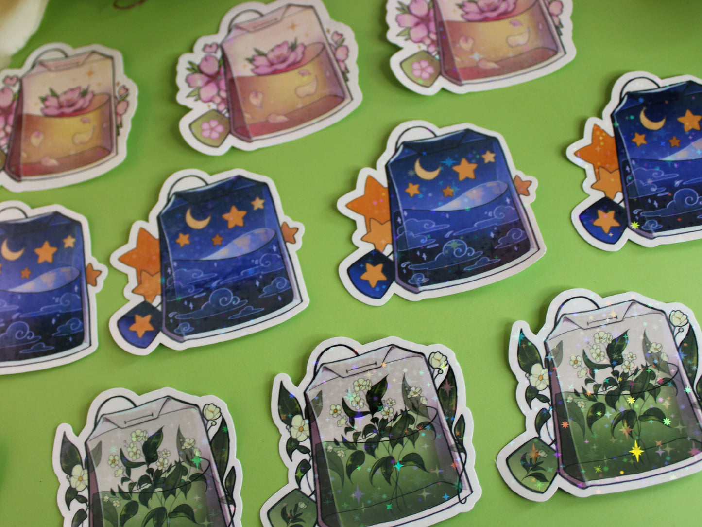 Flower Tea Bag Stickers