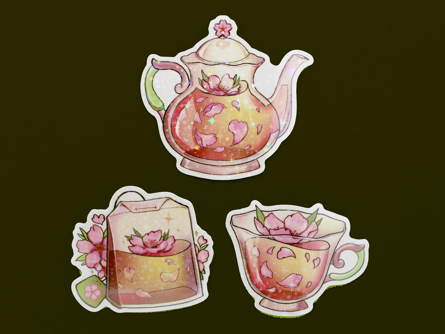 Flower Tea Cup Stickers