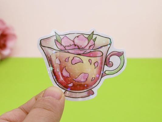 Flower Tea Cup Stickers