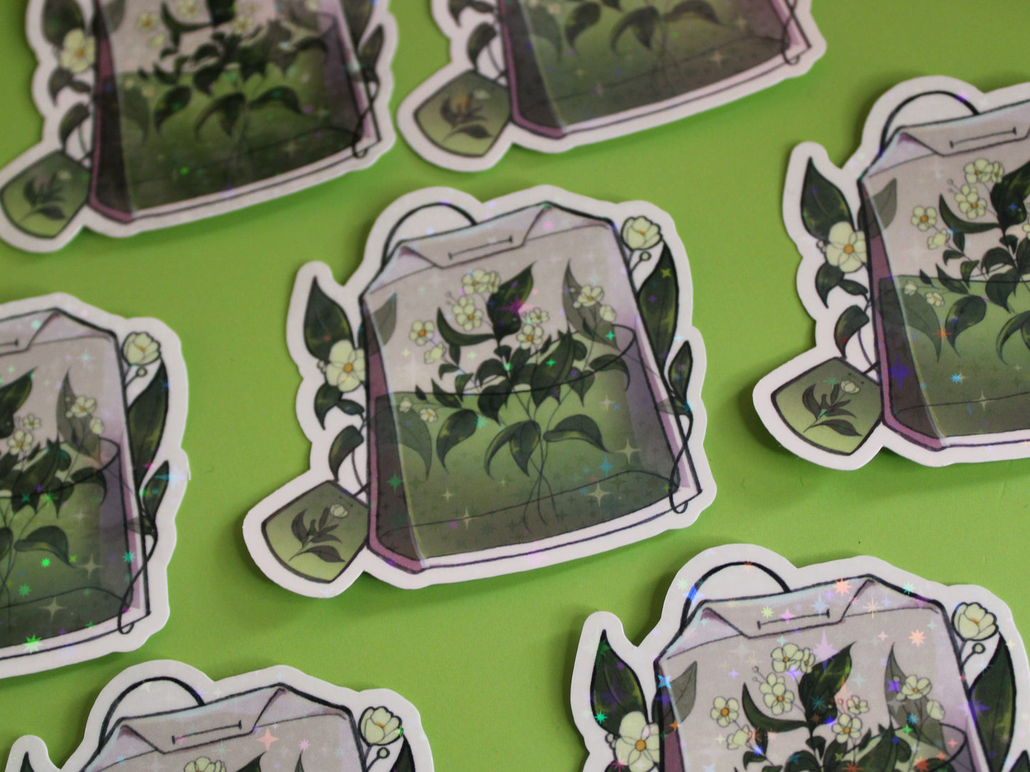 Green Tea Bag Stickers