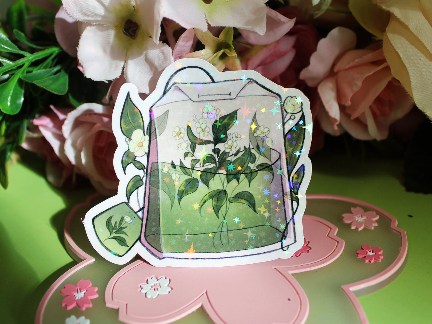 Green Tea Bag Stickers